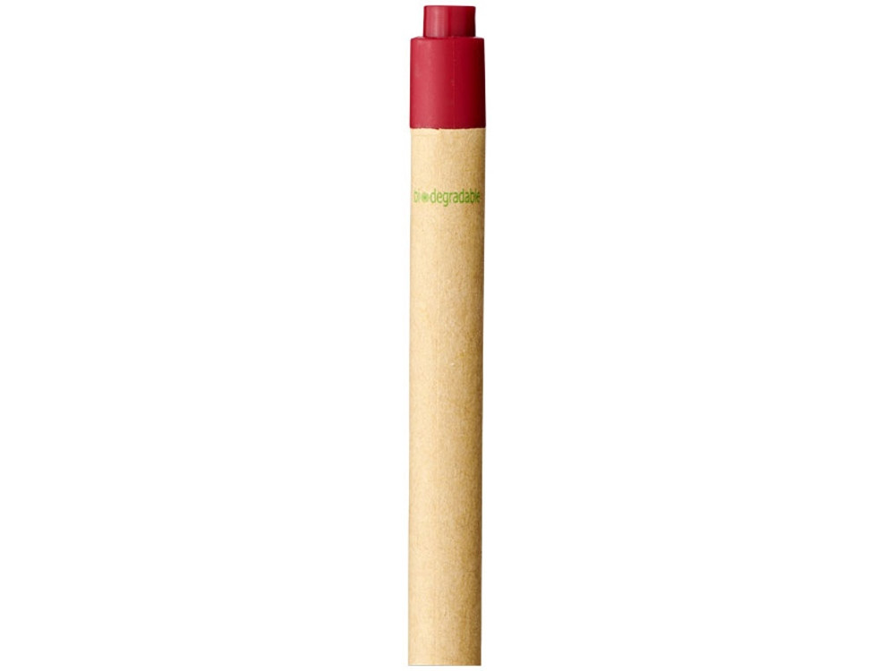 Шариковая ручка Berk из переработанного картона и кукурузного пластика, натуральный/красный - фото 4 - id-p111793488