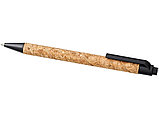 Шариковая ручка Midar из пробки и пшеничной соломы, черный, фото 3