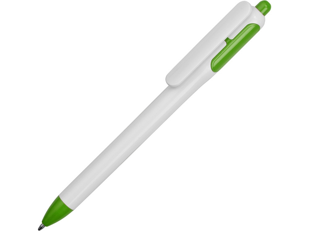 Ручка шариковая, ручка шариковая с белым корпусом и цветными вставками, белый/зеленый - фото 1 - id-p111785513
