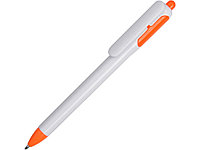 Ручка шариковая, ручка шариковая с белым корпусом и цветными вставками, белый/оранжевый