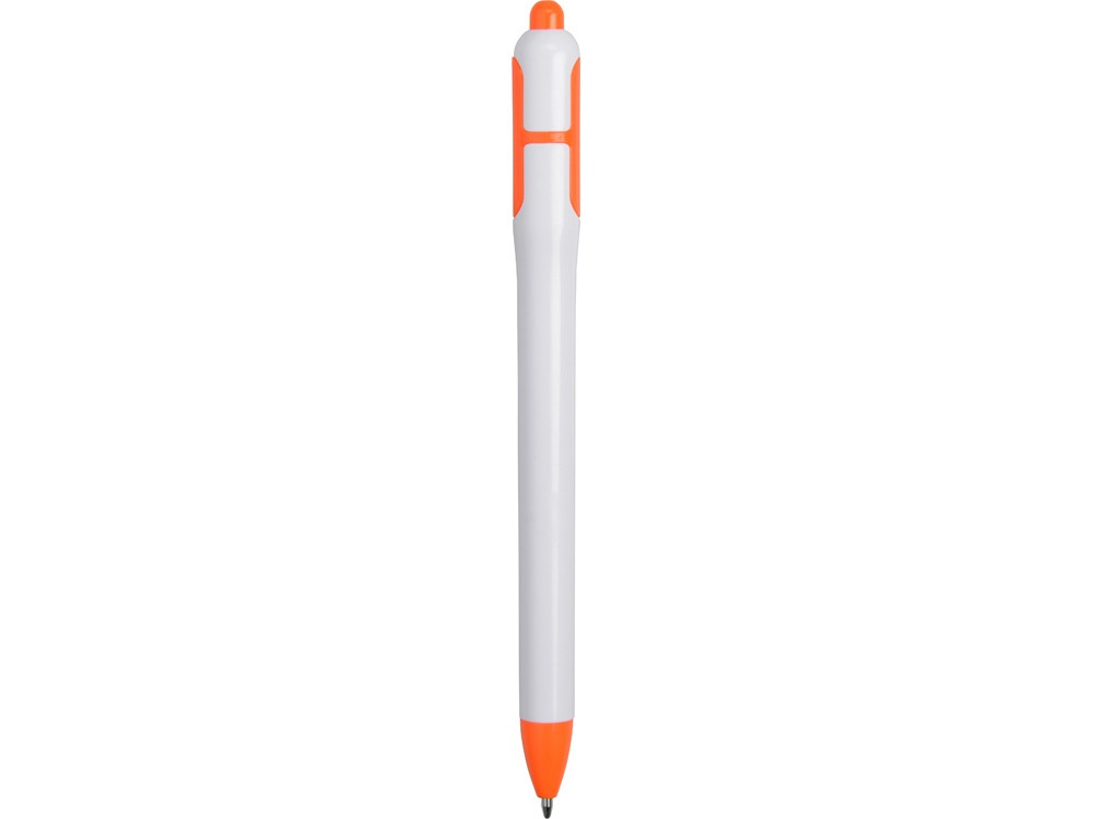 Ручка шариковая, ручка шариковая с белым корпусом и цветными вставками, белый/оранжевый - фото 4 - id-p111785514