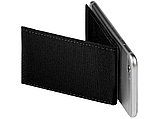 Кошелек-подставка для телефона RFID премиум-класса, черный, фото 5