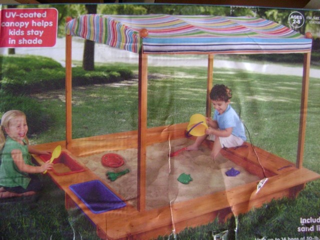 Детская песочница с игровым набором и ящиком для игрушек из США