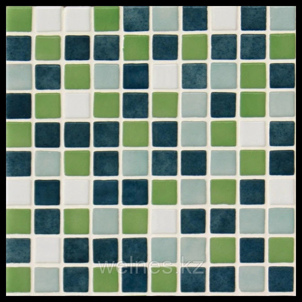 Мозайка стеклянная для бассейна Ezarri Mix 25010-D (коллекция Mix (Deco4), Mix Green, зеленая с серым), фото 1