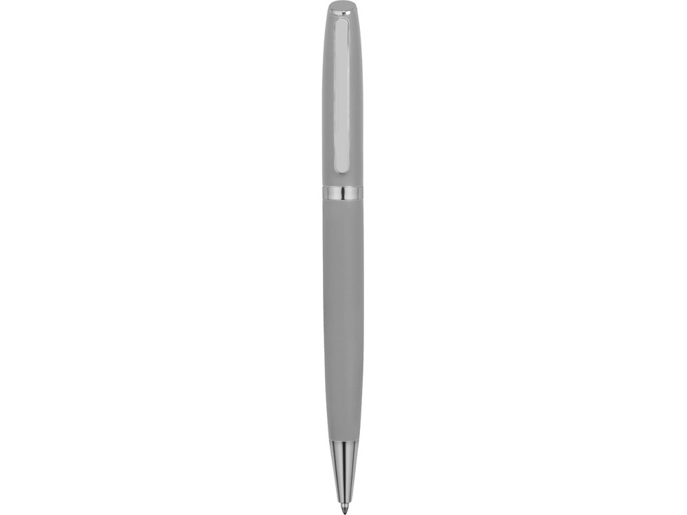 Ручка металлическая шариковая Flow soft-touch, светло-серый/серебристый - фото 2 - id-p111789534