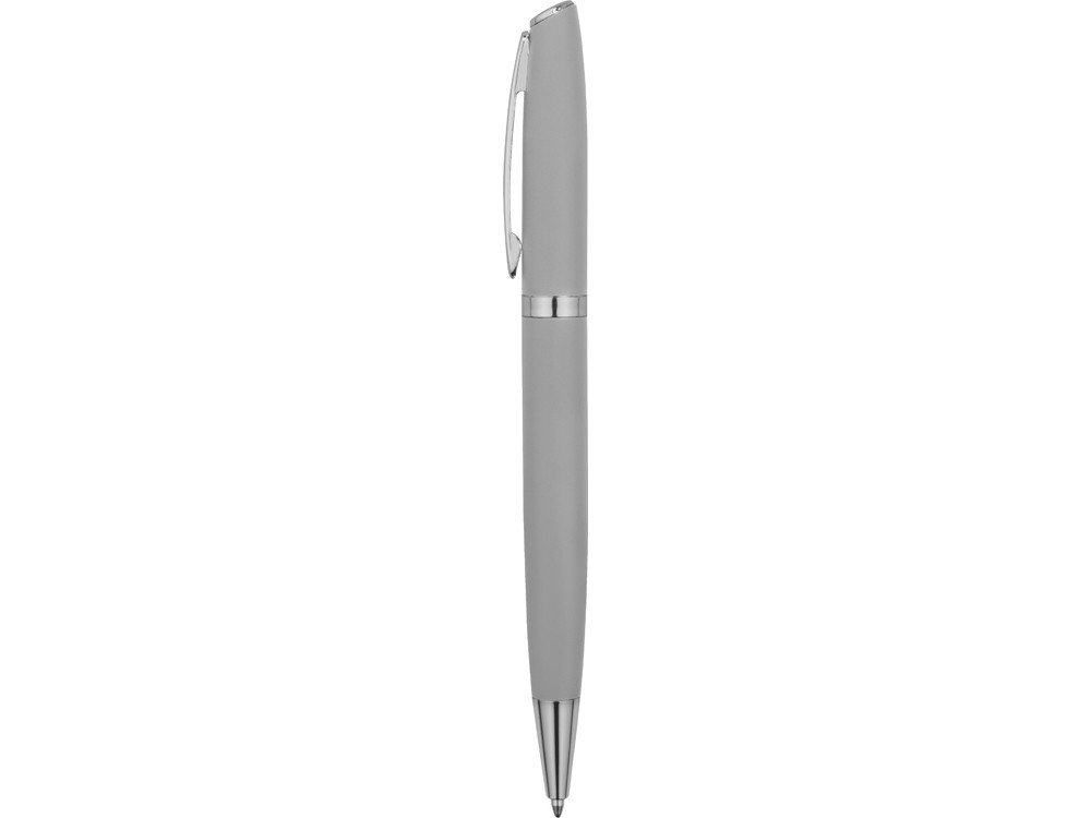 Ручка металлическая шариковая Flow soft-touch, светло-серый/серебристый - фото 3 - id-p111789534