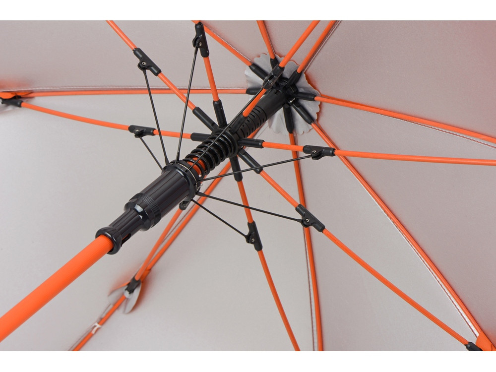 Зонт-трость Silver Color полуавтомат, оранжевый/серебристый - фото 4 - id-p111790582