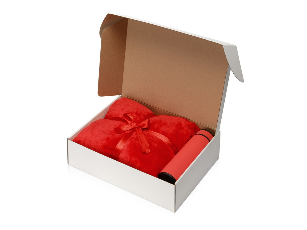 Подарочный набор с пледом, термосом Cozy hygge, красный - фото 2 - id-p111797595