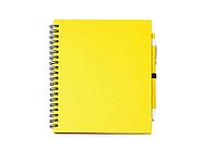 Блокнот LEYNAX с ручкой из переработанного картона, желтый