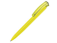 Ручка шариковая, ручка шариковая трехгранная UMA TRINITY K transparent GUM, soft-touch, желтый