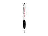 Ручка-стилус шариковая Ziggy черные чернила, серебристый/черный, фото 4