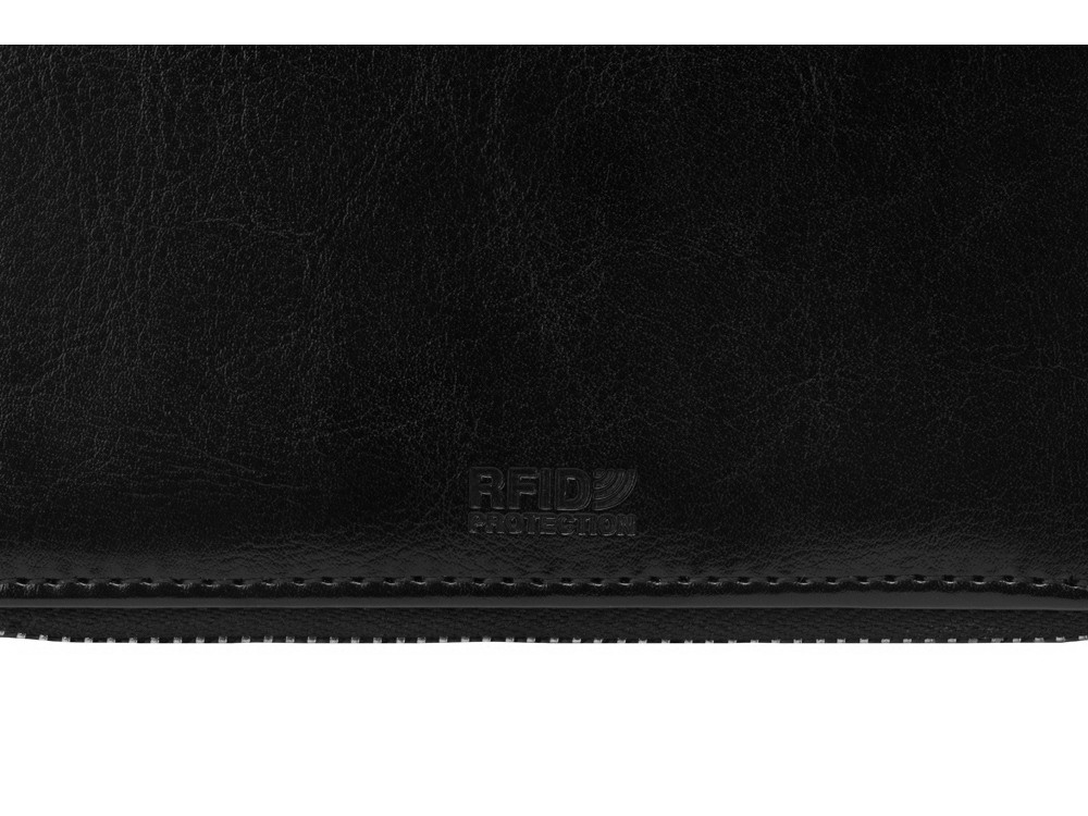 Бизнес-блокнот на молнии А5 Fabrizio с RFID защитой и ручкой, черный - фото 10 - id-p111807723