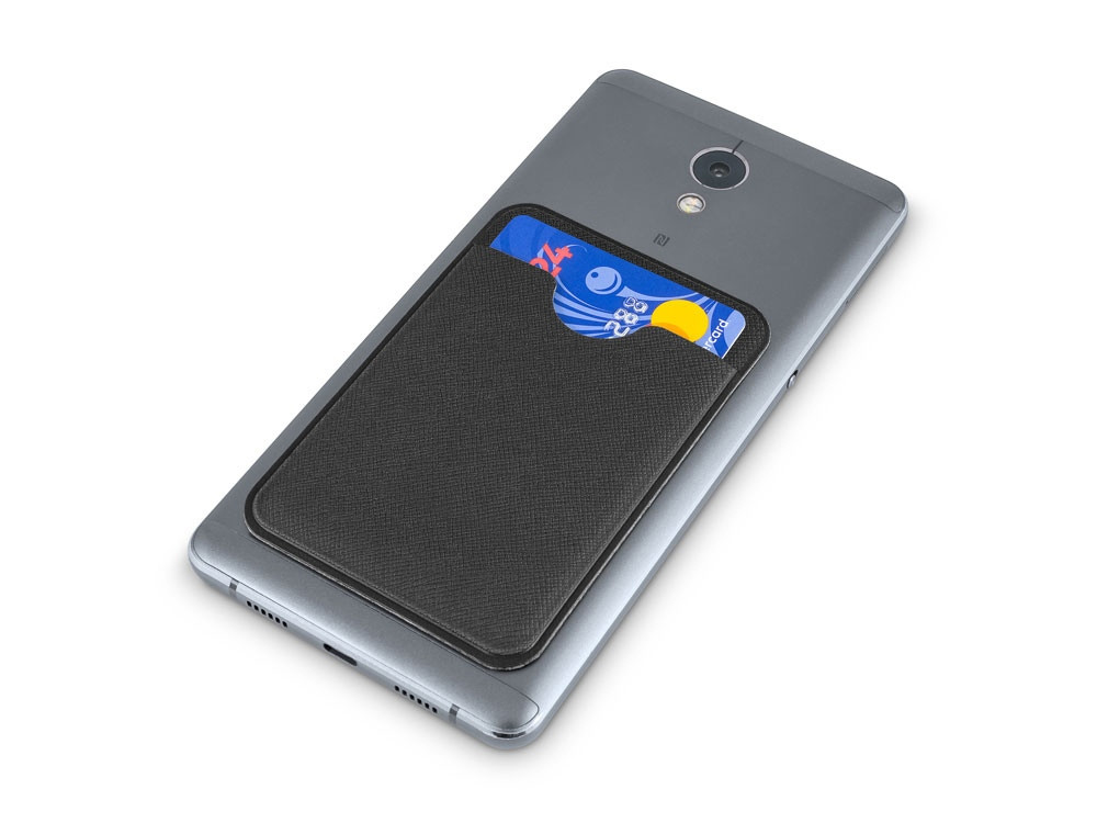 Чехол-картхолдер Favor на клеевой основе на телефон для пластиковых карт и и карт доступа, черный - фото 4 - id-p111807729