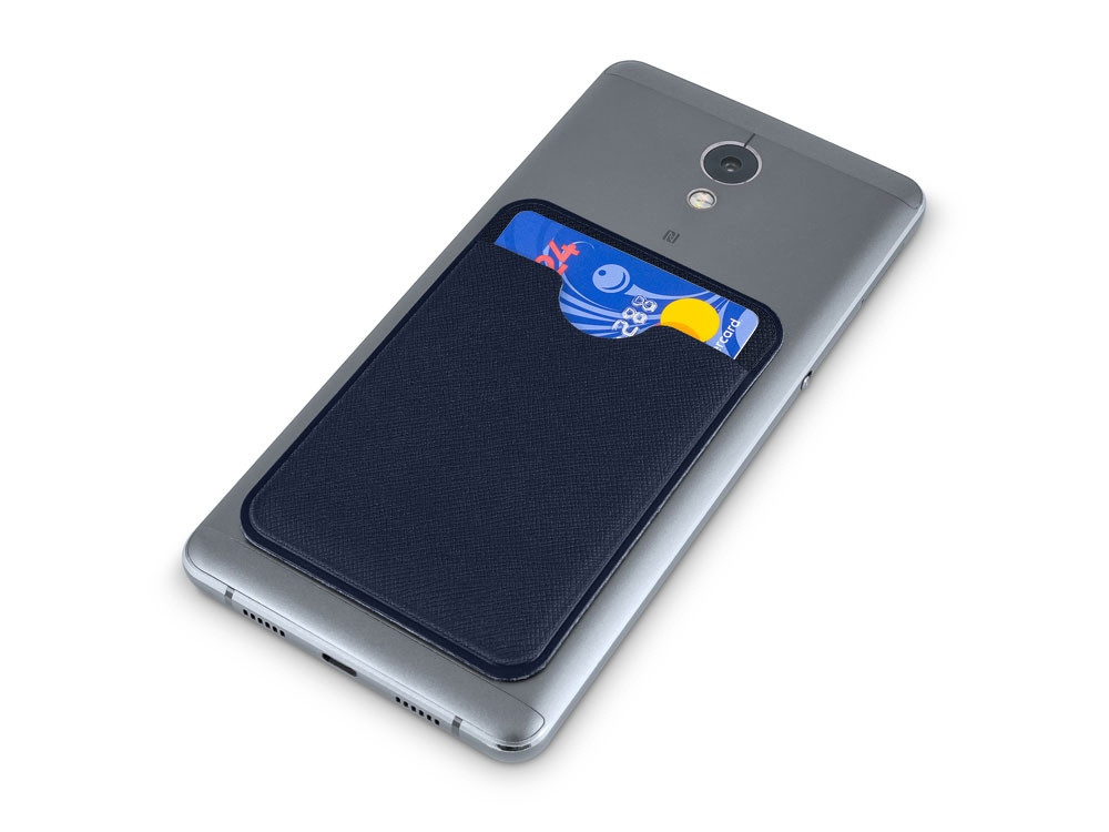 Чехол-картхолдер Favor на клеевой основе на телефон для пластиковых карт и и карт доступа, темно-синий - фото 4 - id-p111807730
