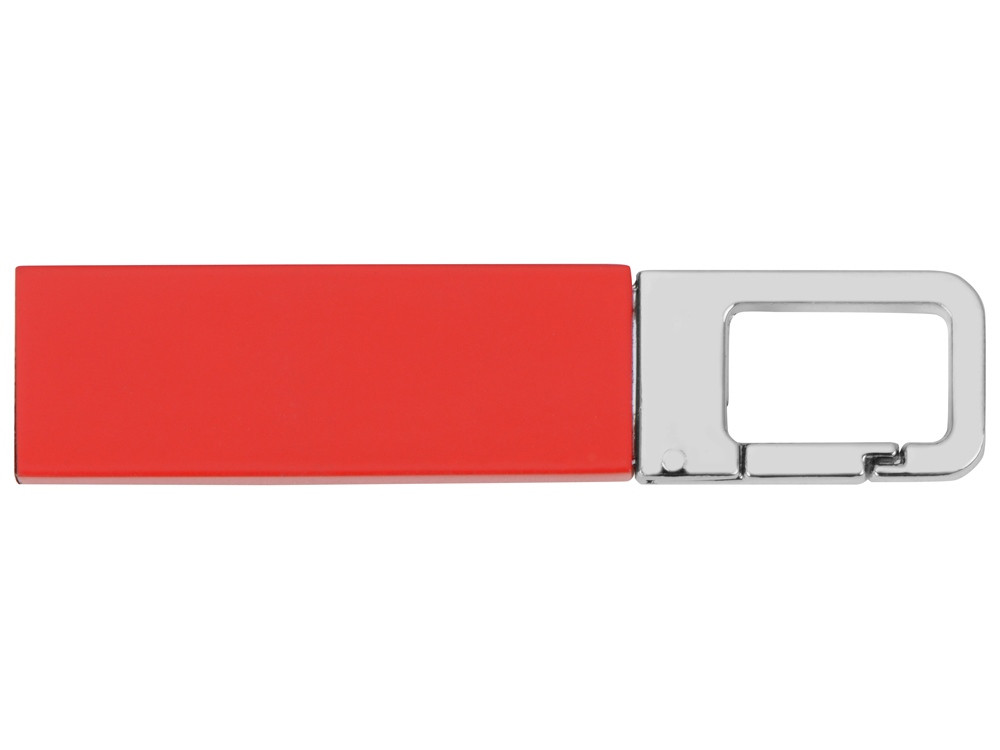 Флеш-карта USB 2.0 16 Gb с карабином Hook, красный/серебристый - фото 2 - id-p111790752