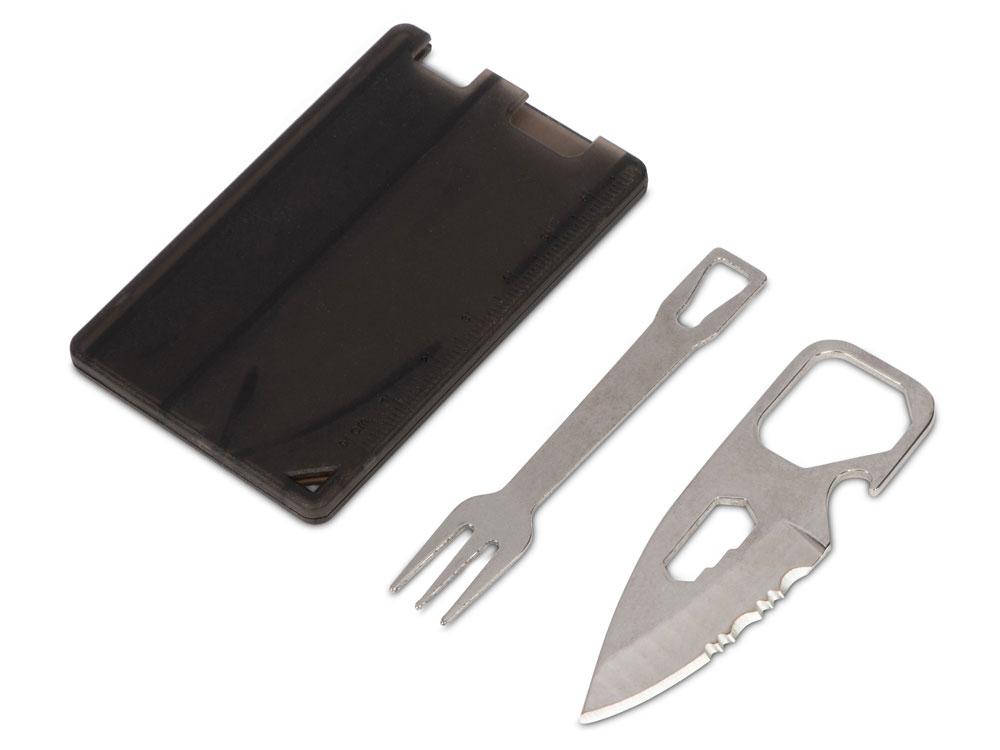 Мультиинструмент с ножом и вилкой Hungry, черный - фото 1 - id-p111817747