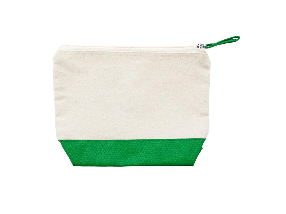 Косметичка DOEL из хлопка плотностью 280 г/м2, бежевый/папоротник, фото 1
