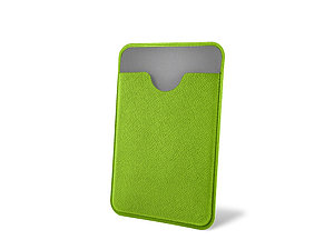 Чехол-картхолдер Favor на клеевой основе на телефон для пластиковых карт и и карт доступа, зеленый