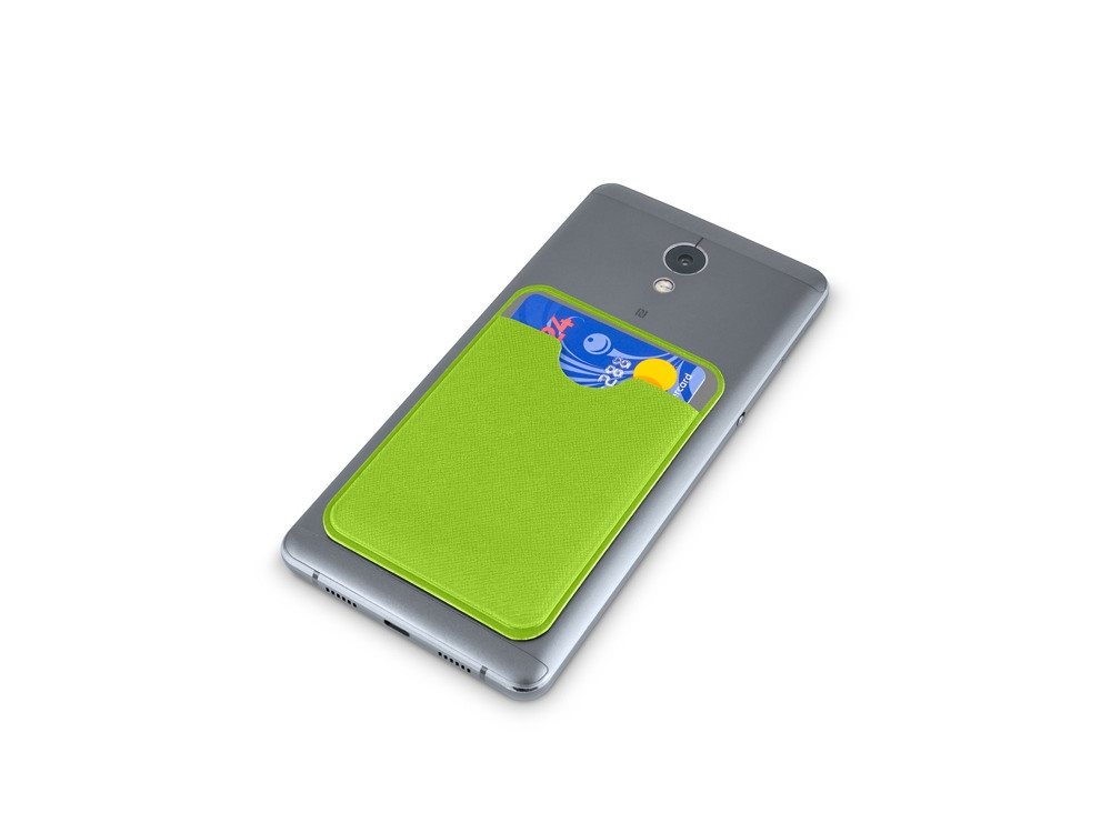Чехол-картхолдер Favor на клеевой основе на телефон для пластиковых карт и и карт доступа, зеленый - фото 4 - id-p111807735