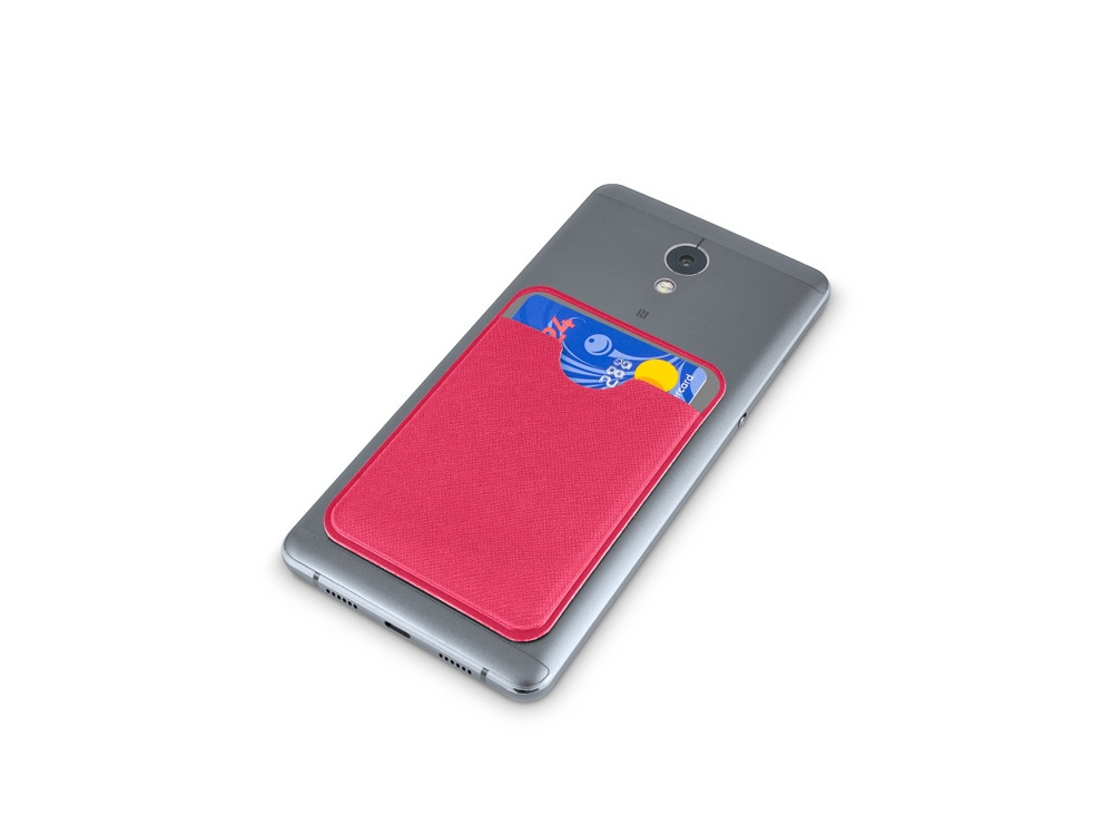 Чехол-картхолдер Favor на клеевой основе на телефон для пластиковых карт и и карт доступа, фуксия - фото 4 - id-p111807736
