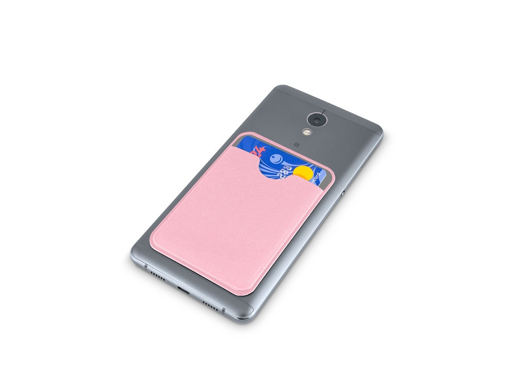 Чехол-картхолдер Favor на клеевой основе на телефон для пластиковых карт и и карт доступа, розовый - фото 4 - id-p111807738