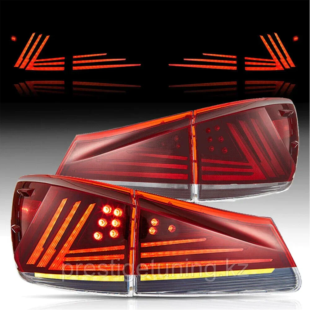 Задние фонари на Lexus IS 2006-12 VLAND дизайн IS-F (Красный цвет) - фото 3 - id-p111832527