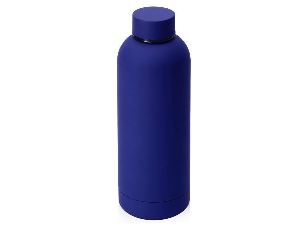 Вакуумная термобутылка Cask Waterline, soft touch, 500 мл, синий - фото 1 - id-p111798764