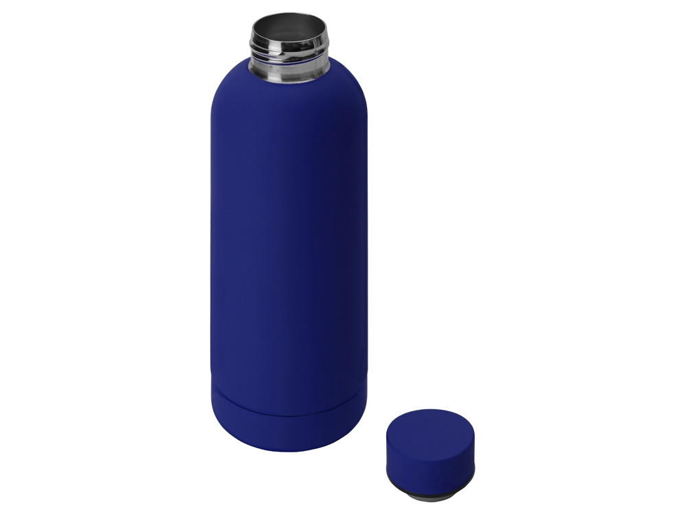 Вакуумная термобутылка Cask Waterline, soft touch, 500 мл, синий - фото 2 - id-p111798764