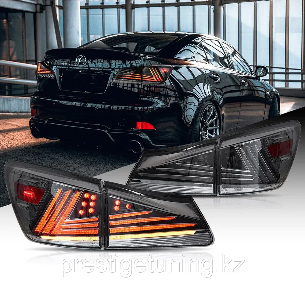 Задние фонари на Lexus IS 2006-12 VLAND дизайн IS-F (Дымчатый цвет) - фото 1 - id-p111832535
