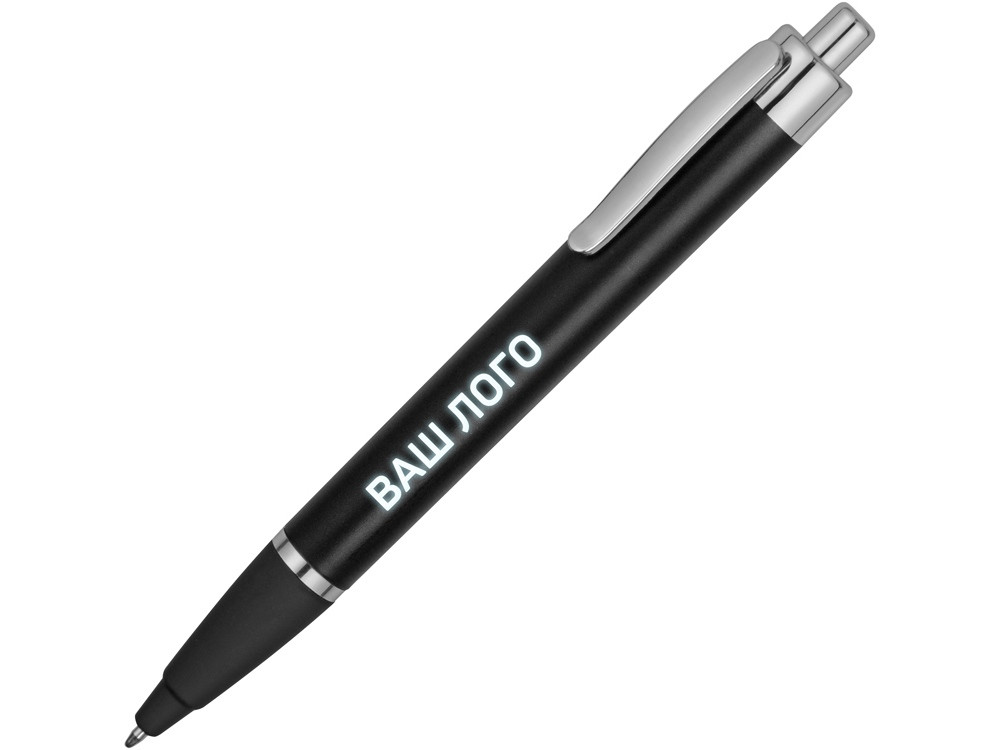 Ручка пластиковая шариковая Glow с подсветкой, черный/серебристый - фото 1 - id-p111788761