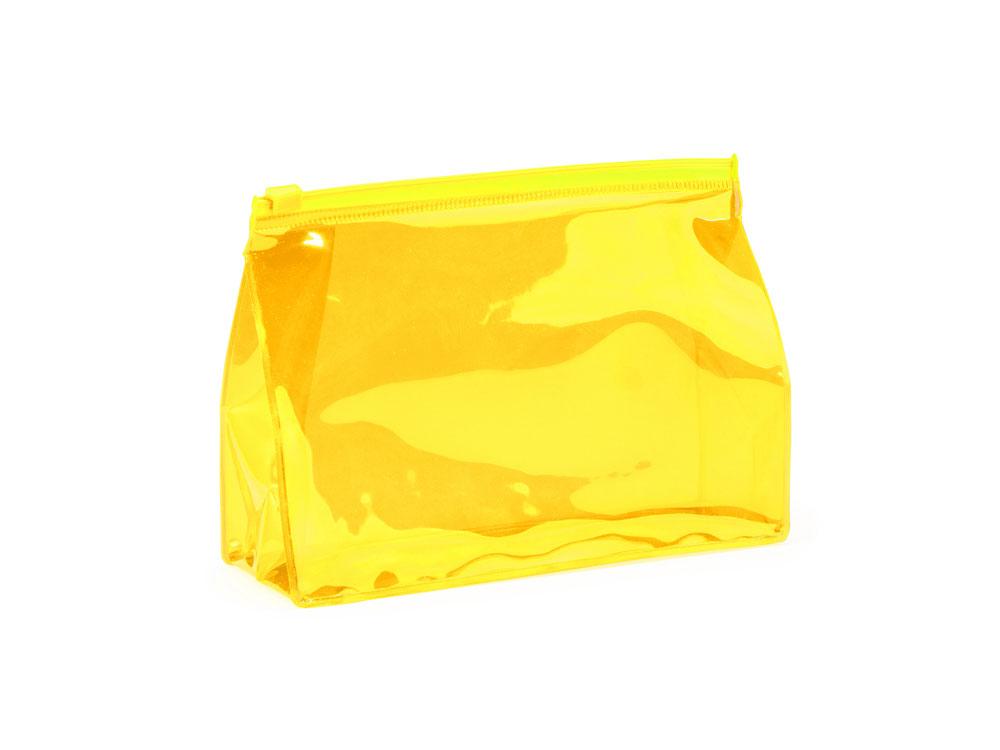 Косметичка CARIBU из прозрачного ПВХ с герметичным замком, желтый - фото 1 - id-p111820786