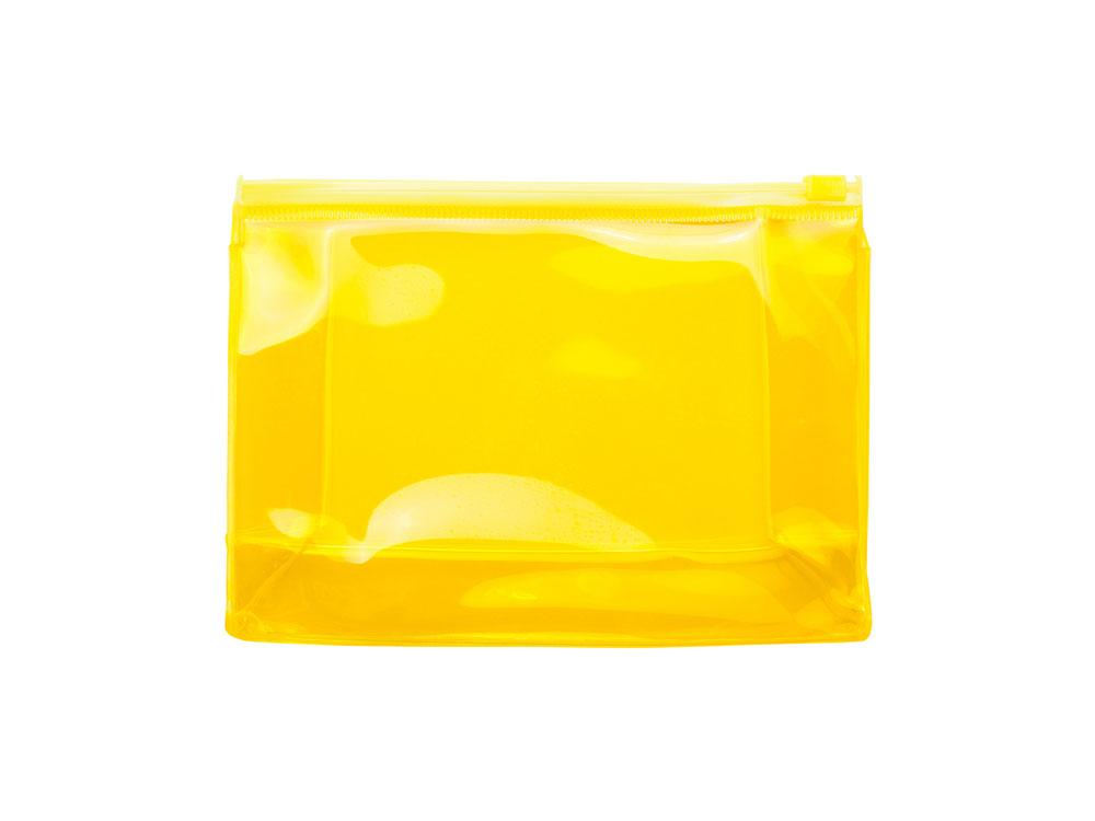 Косметичка CARIBU из прозрачного ПВХ с герметичным замком, желтый - фото 4 - id-p111820786