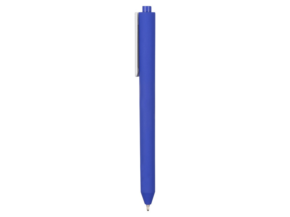 Ручка шариковая Pigra модель P03 PRM софт-тач, синий/белый - фото 3 - id-p111792812