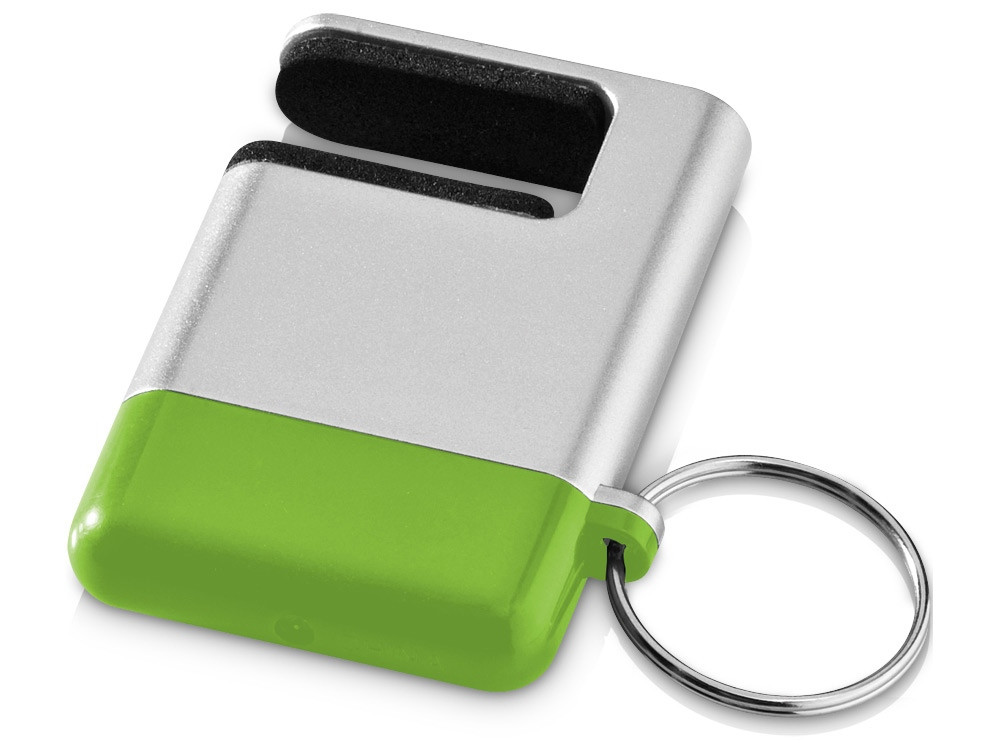 Подставка-брелок для мобильного телефона GoGo, серебристый/зеленый - фото 1 - id-p111784820