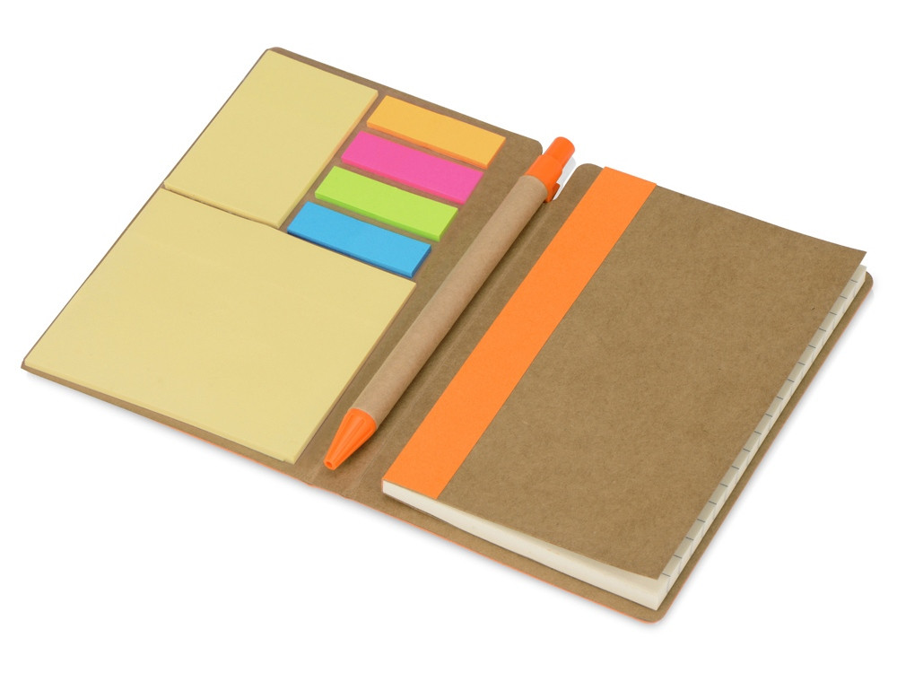 Набор стикеров Write and stick с ручкой и блокнотом, оранжевый - фото 2 - id-p111792827