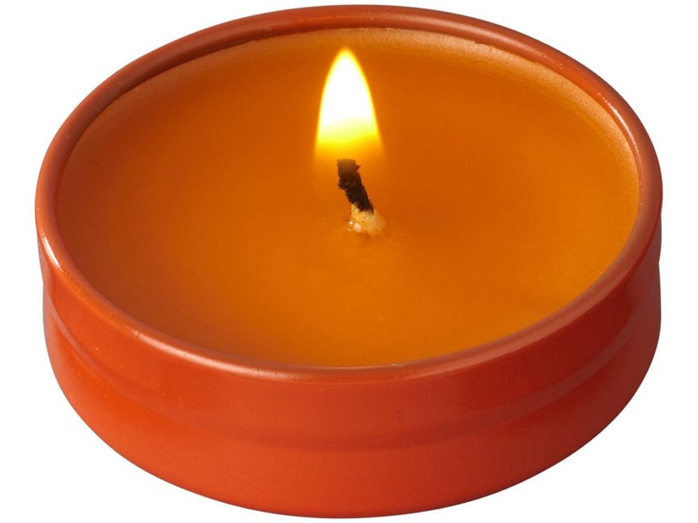 Свеча Bova в жестяной баночке, оранжевый - фото 2 - id-p111787844