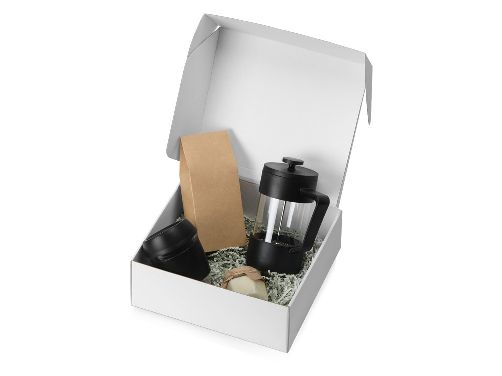 Подарочный набор с кофе, кружкой и френч-прессом Бодрое утро, черный - фото 2 - id-p111799842