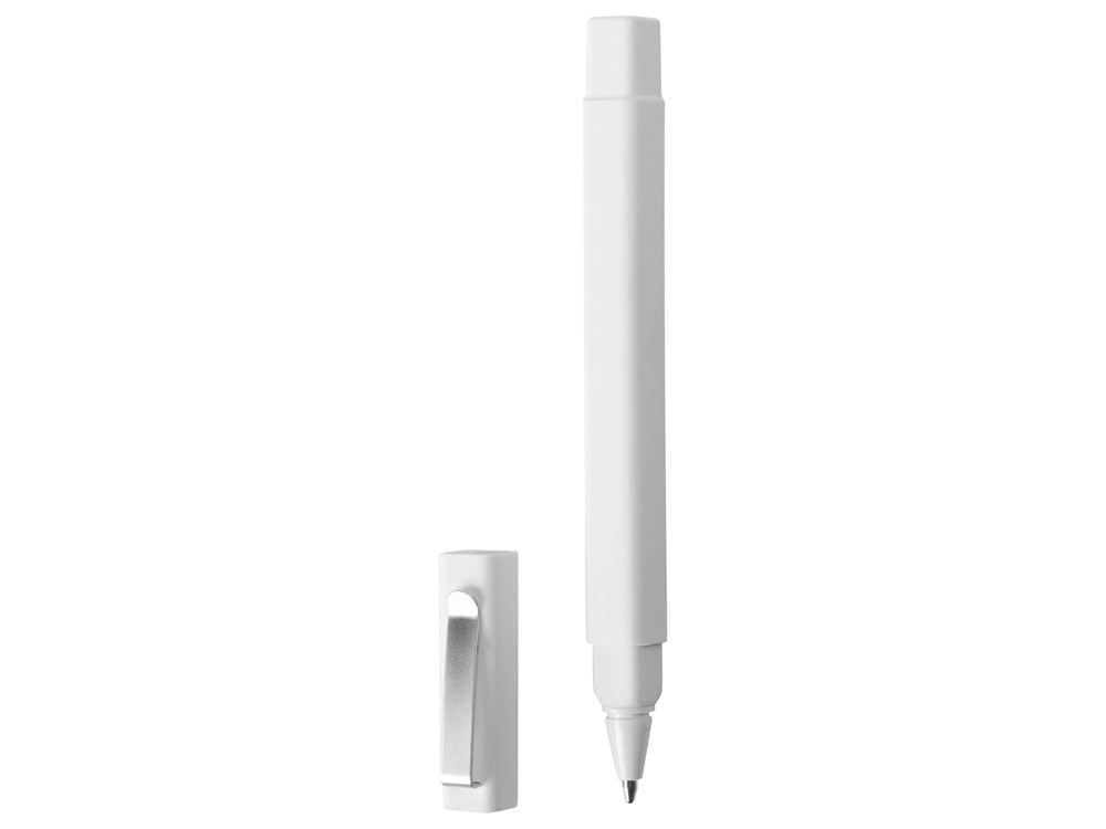 Ручка шариковая пластиковая Quadro Soft, квадратный корпус с покрытием софт-тач, белый - фото 2 - id-p111793853