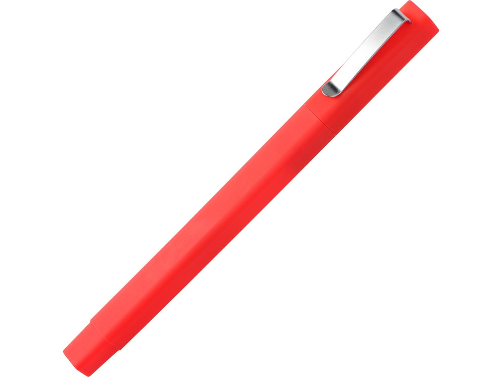 Ручка шариковая пластиковая Quadro Soft, квадратный корпус с покрытием софт-тач, красный - фото 1 - id-p111793854