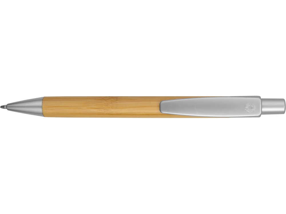 Ручка шариковая Borneo из бамбука, серебряный, черные чернила - фото 5 - id-p111782874