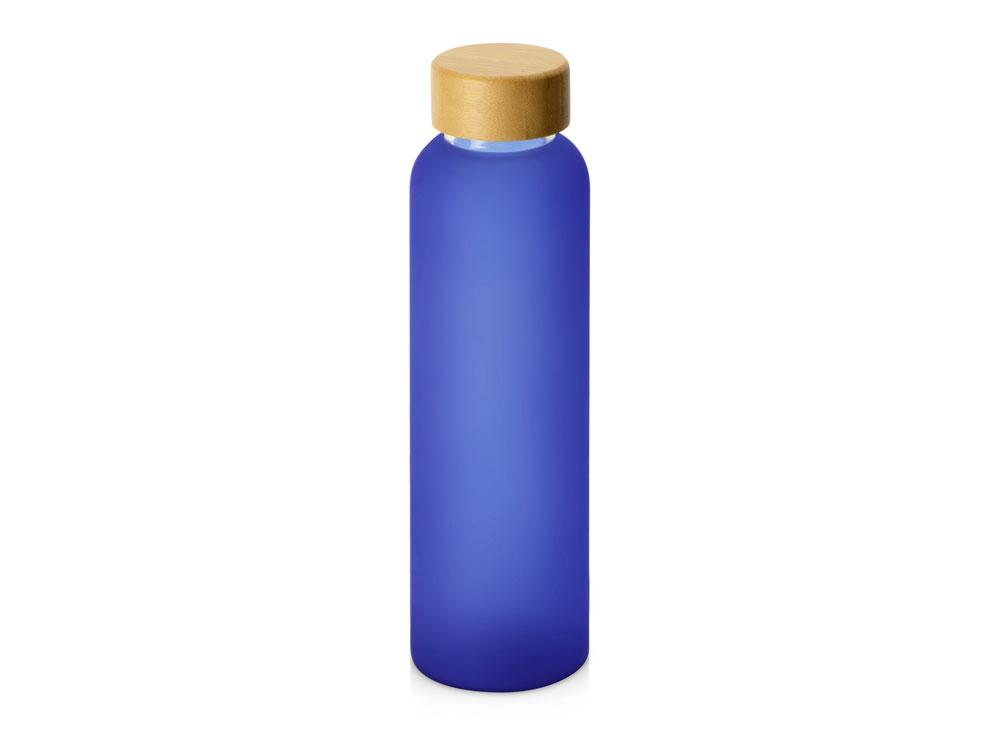 Стеклянная бутылка с бамбуковой крышкой Foggy, 600мл, синий - фото 1 - id-p111808840
