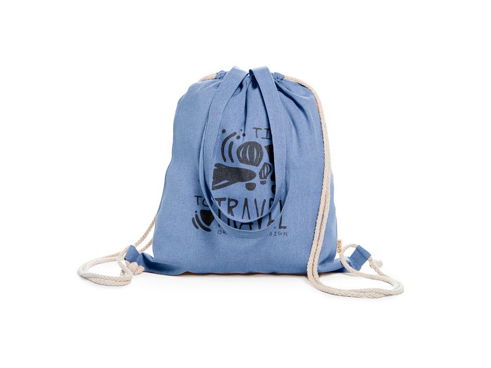 Рюкзак-мешок VARESE из переработанного хлопка, королевский синий - фото 3 - id-p111820870