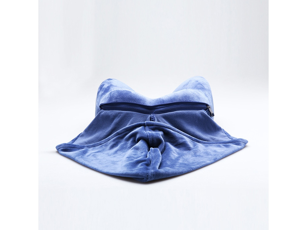 Подушка для путешествий с эффектом памяти, с капюшоном Hooded Tranquility Pillow, синий - фото 4 - id-p111815876