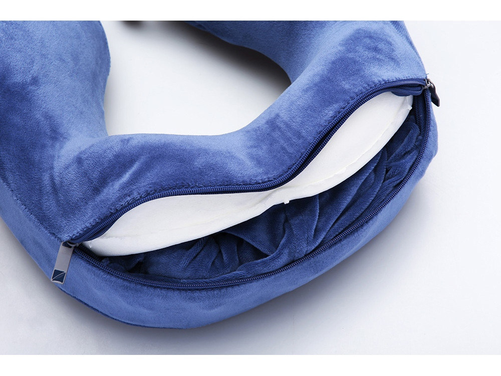Подушка для путешествий с эффектом памяти, с капюшоном Hooded Tranquility Pillow, синий - фото 7 - id-p111815876