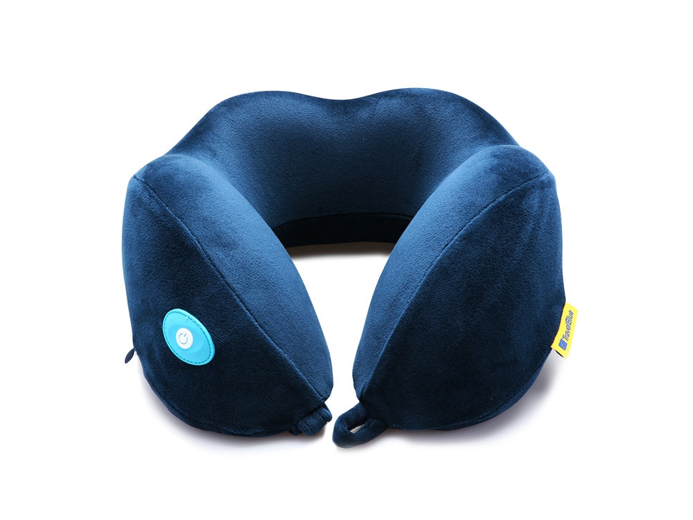 Подушка для путешествий со встроенным массажером Massage Tranquility Pillow, синий - фото 1 - id-p111815877