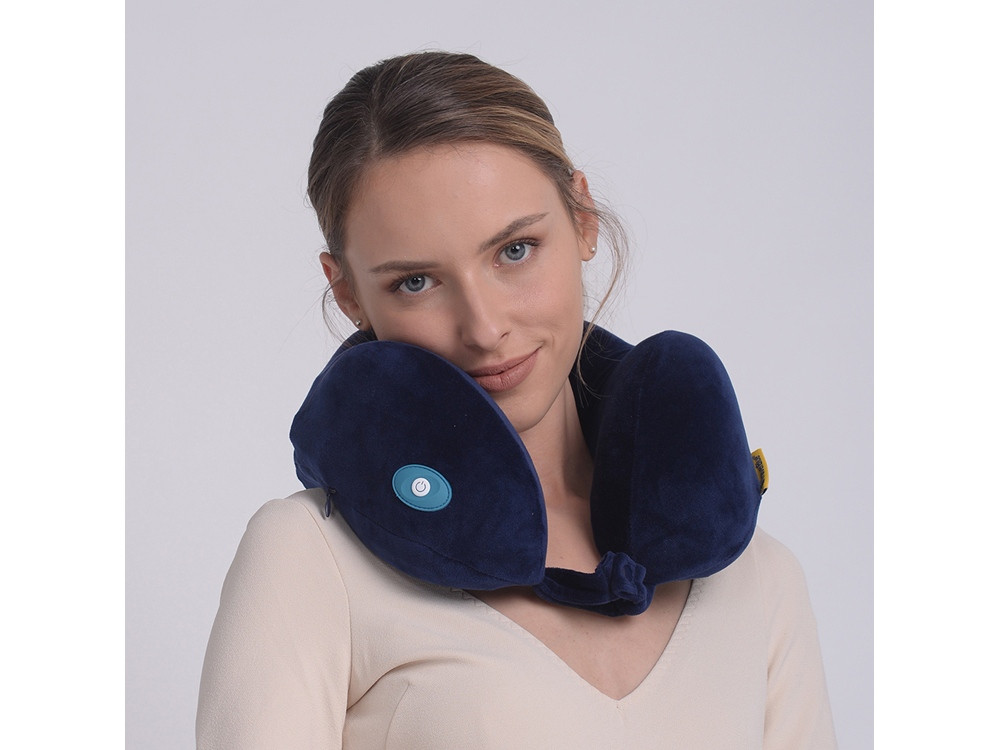 Подушка для путешествий со встроенным массажером Massage Tranquility Pillow, синий - фото 9 - id-p111815877
