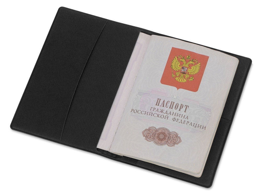 Обложка для паспорта с RFID защитой отделений для пластиковых карт Favor, черная - фото 2 - id-p111807872