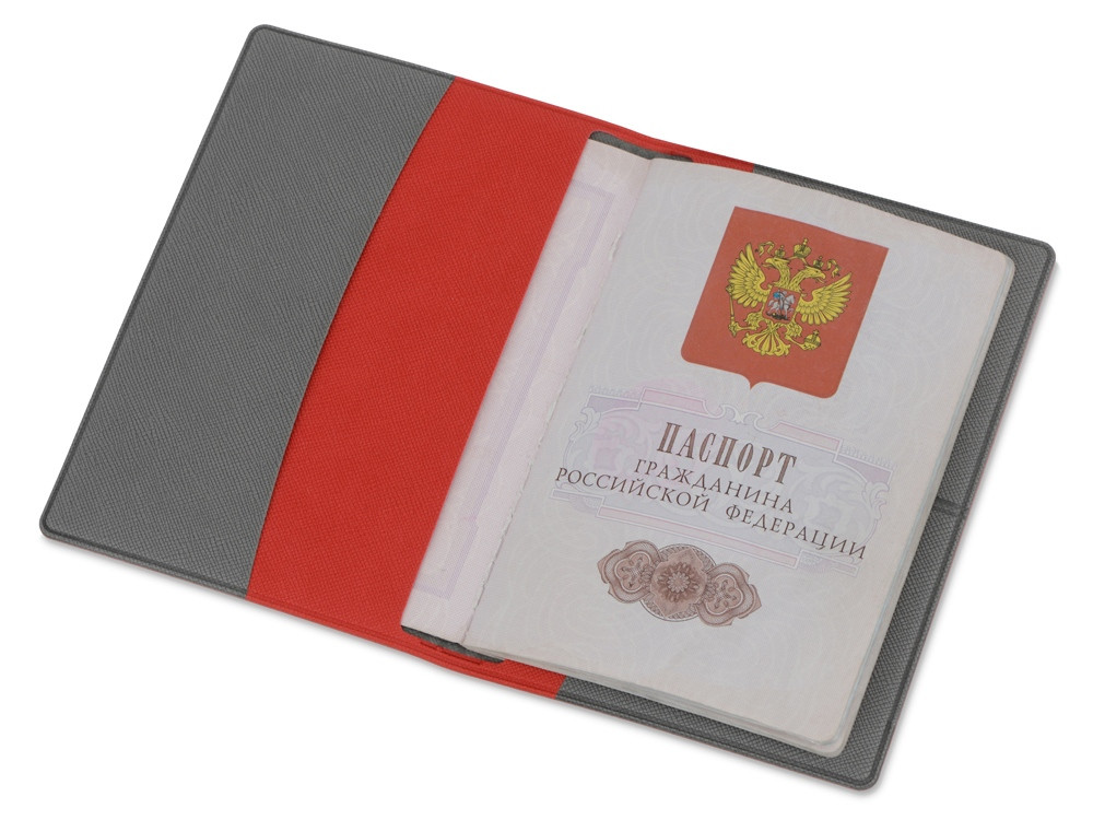 Обложка для паспорта с RFID защитой отделений для пластиковых карт Favor, красная/серая - фото 2 - id-p111807874