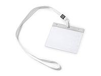 Ланъярд с карабином и бейджем POMEL, белый