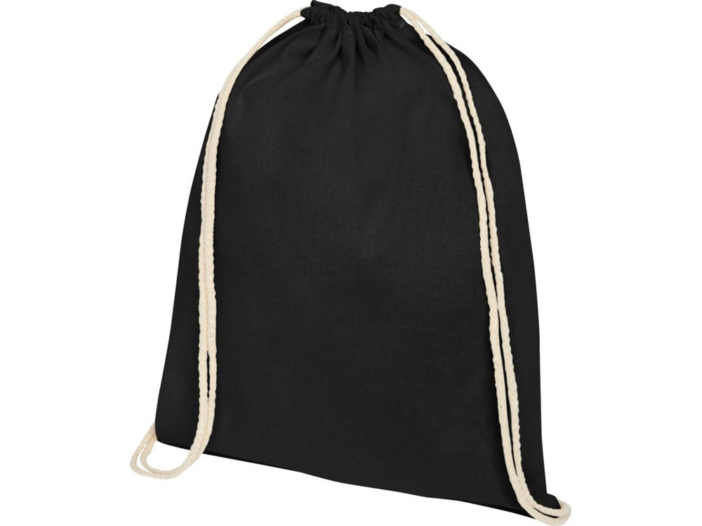 Рюкзак со шнурком Tenes из хлопка плотностью 140 г/м2, черный - фото 1 - id-p111810935